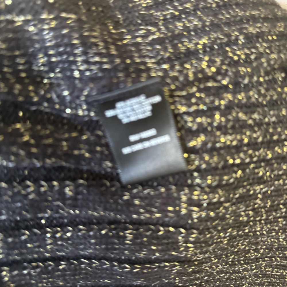 Torrid Woman’s Plus Long Cardigan Black W Gold Shimmer Dressy NWT 4X Holiday - Picture 9 of 10
